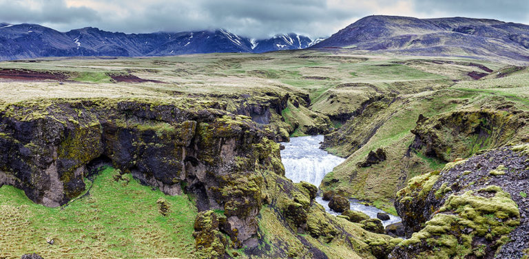 Iceland waterfall walk